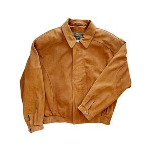 RARE VINTAGE ROBERT COMSTOCK Cognac Suede Leather Oversized Jacket